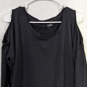 Soho Street by NY&Co Cold Shoulder Shirt Dress (L)